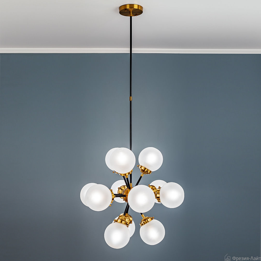 Frezia Light 1009/12 black brass/white люстра подвесная 116023