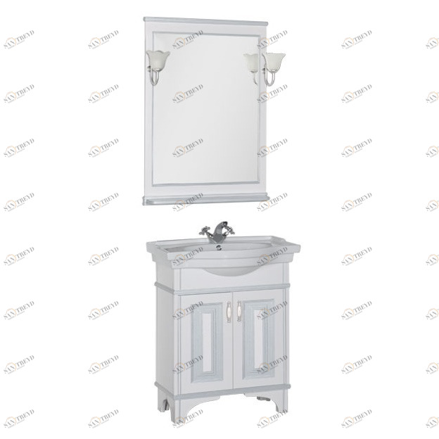 Комплект мебели Aquanet Валенса 80 белый краколет/серебро 00180456