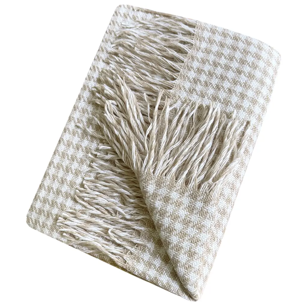 Плед Марокко бежевый с вензельным узором 140x200 см 89426307 Santreyd STLM-1584645