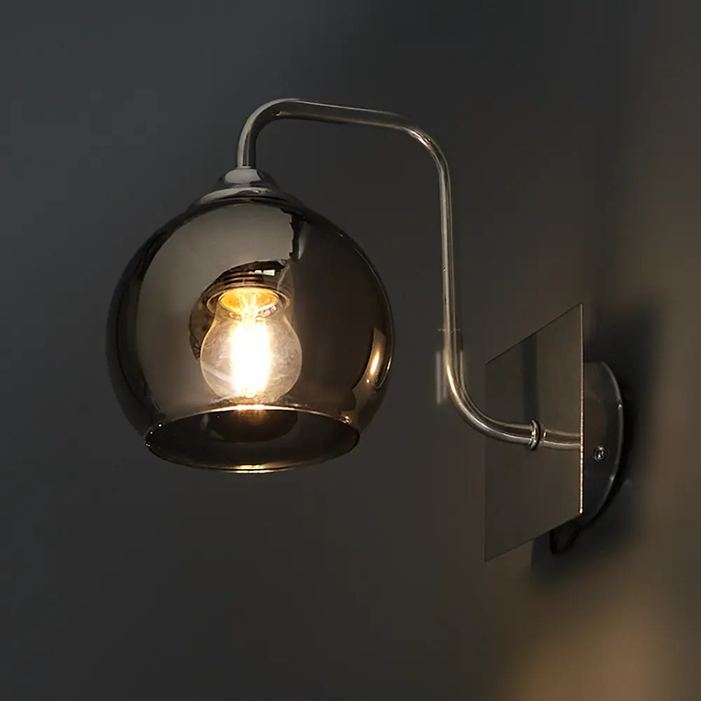 Настенный светильник бра Vitaluce Кристина 1 лампа 3м² Е27 цвет хром STLM-2013657