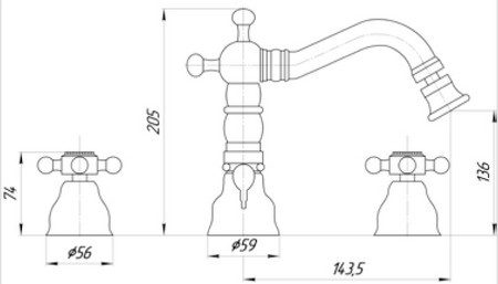 Смеситель MIGLIORE Revival ML.REV-425.CR для биде - хром  - Вид №2