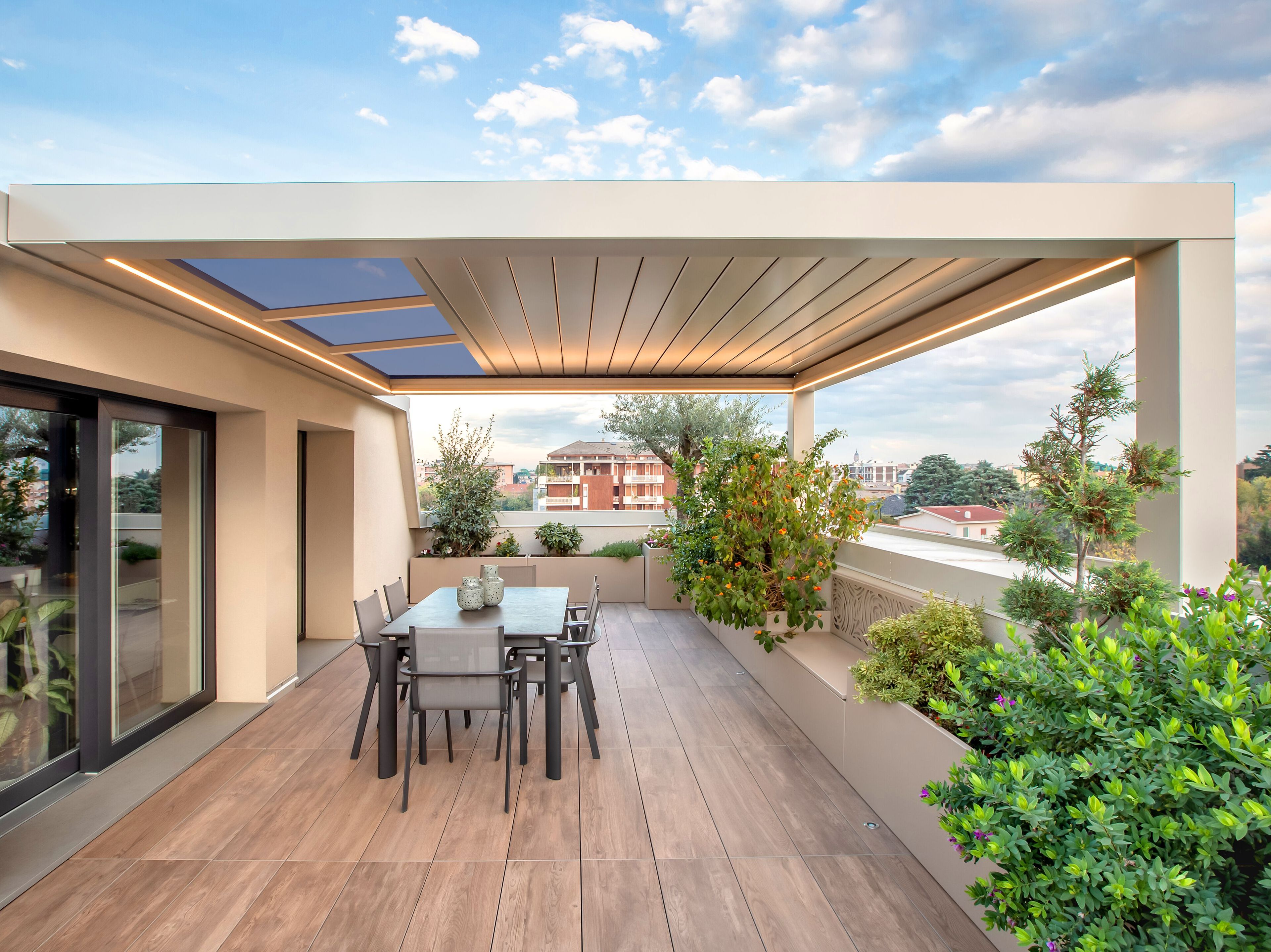 Биоклиматическая беседка с частью холодной резки BT Group PERGOFREE ARCH-00018528