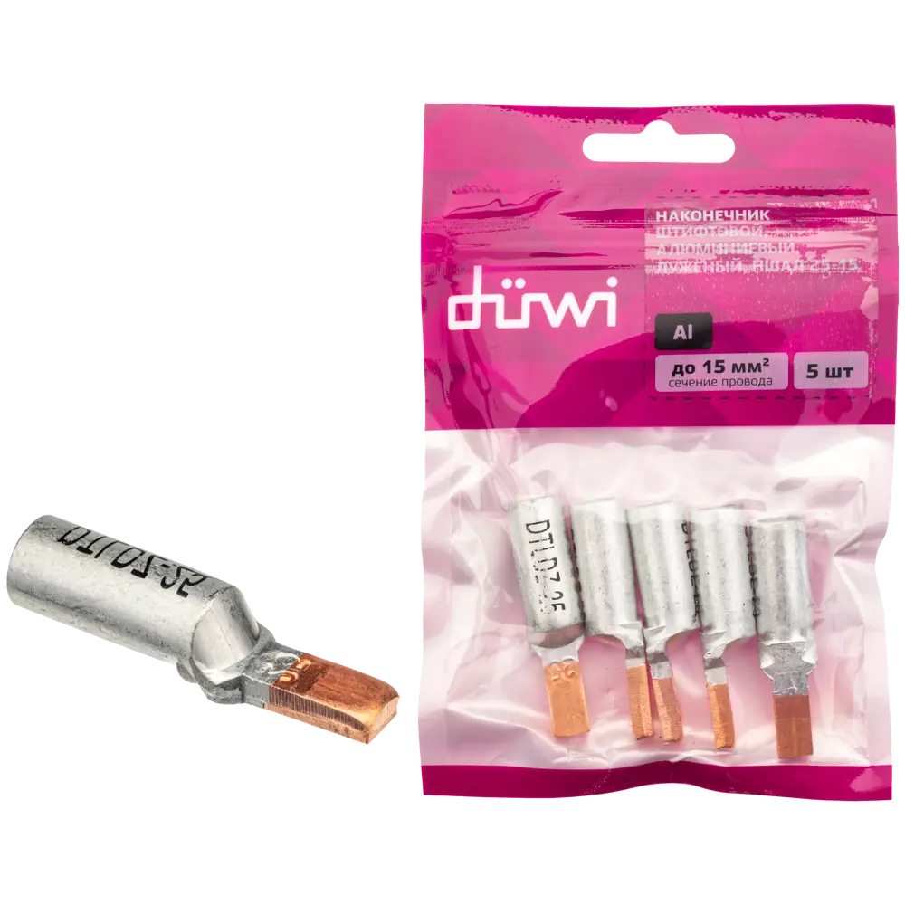 Наконечник штифтовой луженый DUWI для алюминиевых кабелей 25 мм² 87660317 STLM-1104196 - Вид №9