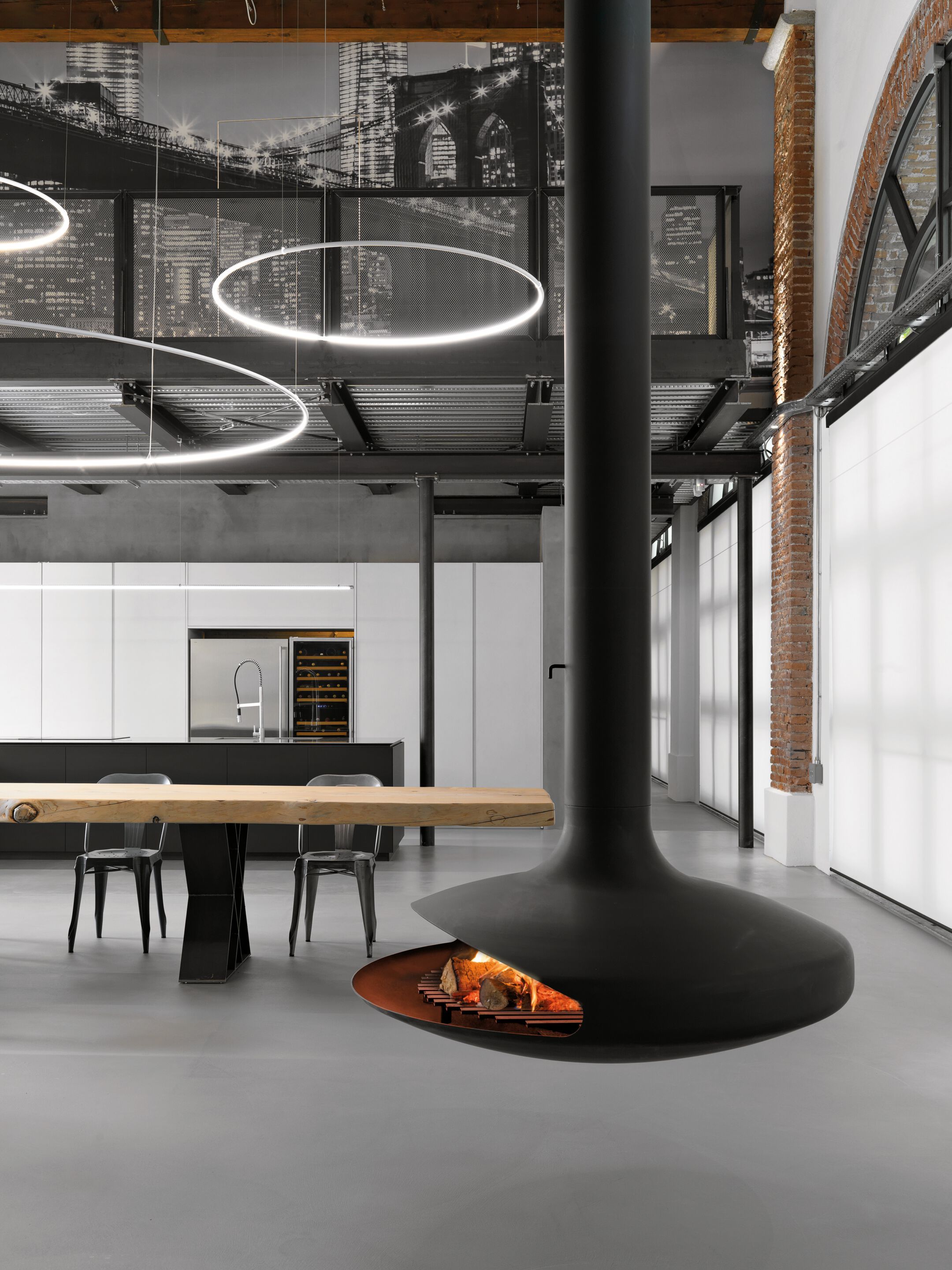 Подвесной центральный декоративный камин Focus creation Gyrofocus ARCH-00108049 - Вид №3