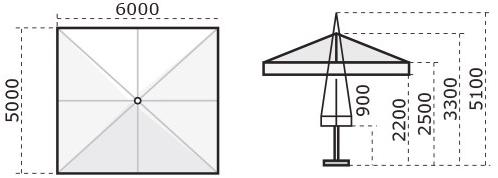 Scolaro Parasol Квадратный зонтик с подсветкой Capri sun-id-1424573 - Вид №5