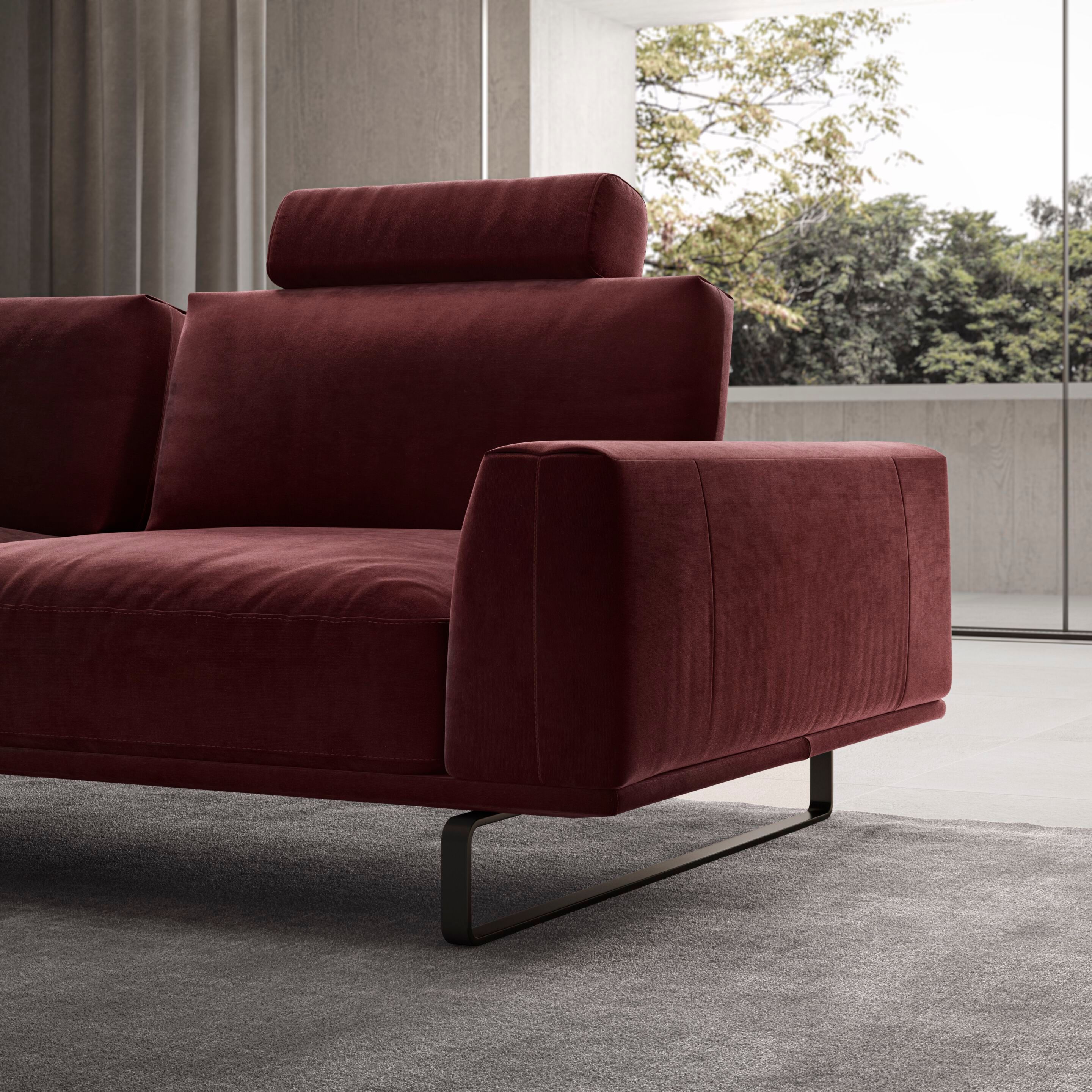 Угловой диван из ткани Natuzzi Italia время ARCH-00027189 - Вид №4