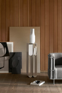 Круглая ваза ручной работы из дутого стекла