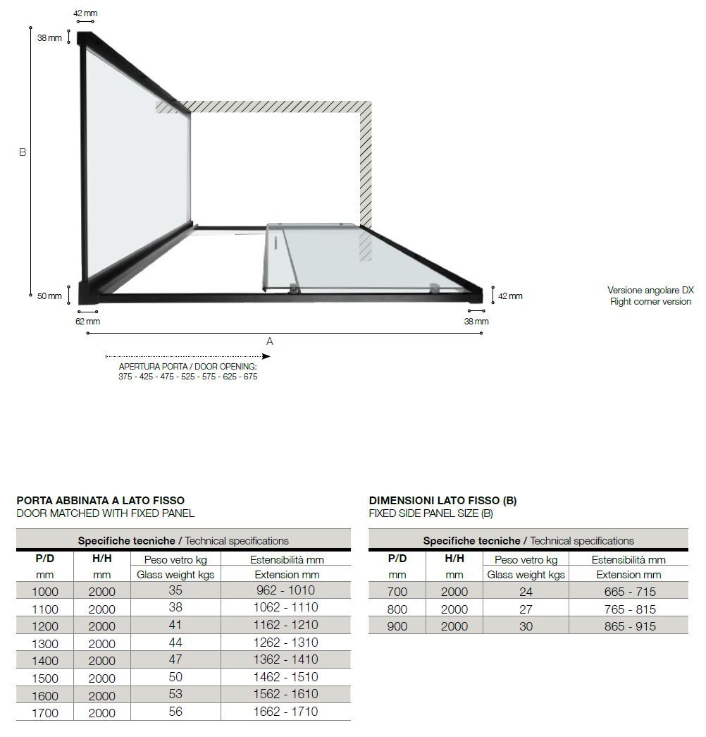 Алюминиевая и стеклянная угловая душевая кабина TAMANACO PSCRAPID ARCH-00086673 - Вид №5