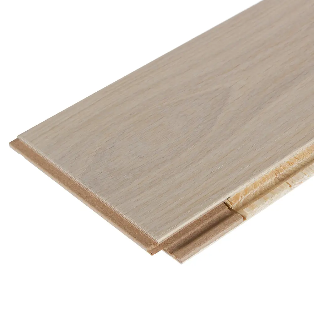 Паркетная доска однополосная «Дуб Крем ВК» лак 0.99 м² Santreyd STLM-2120980 - Вид №2