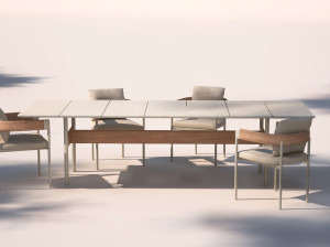 Деревянный прямоугольный садовый стол