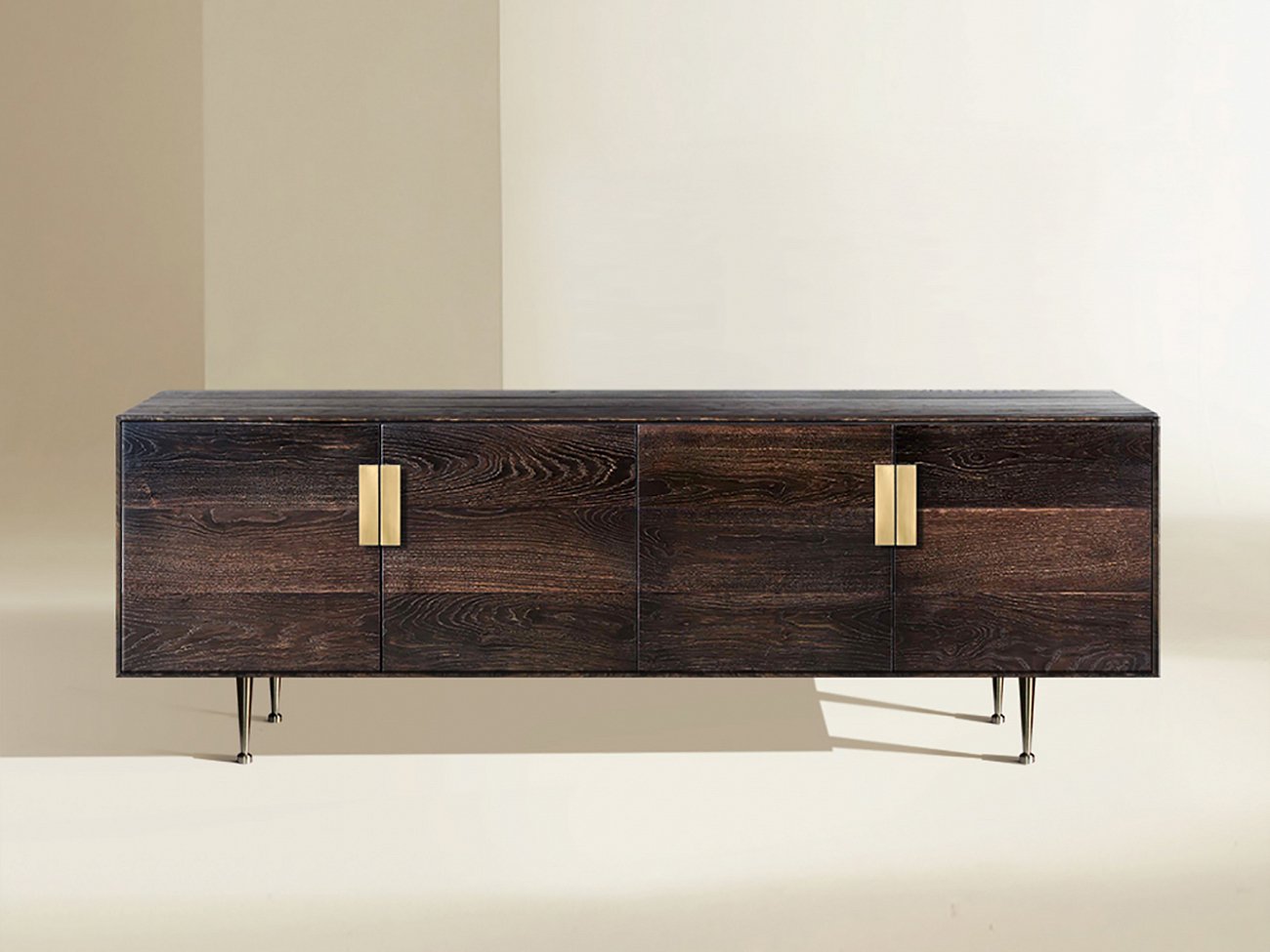 Тумба длинная с 4 дверцами ясень кофейный Bullwood ACWD BULLWOOD 00-3981914 Коричневый  - Вид №1