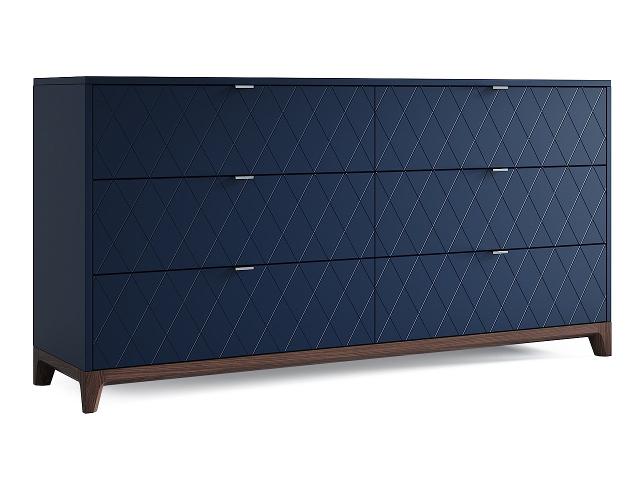 Комод для спальни с 6 ящиками синий "Гравировка 7" Case №3 THE IDEA ДИЗАЙНЕРСКИЕ 210209 Синий  - Вид №1