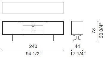 Cappellini Буфет лакированный с распашными дверцами Simplon S8_s1b  - Вид №2