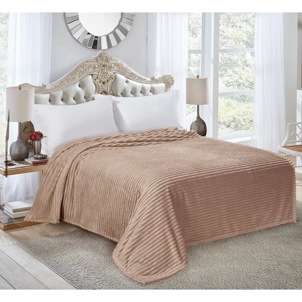 Плед Strips 150x200 см велсофт цвет кремовый Santreyd STLM-2162368 - Вид №4