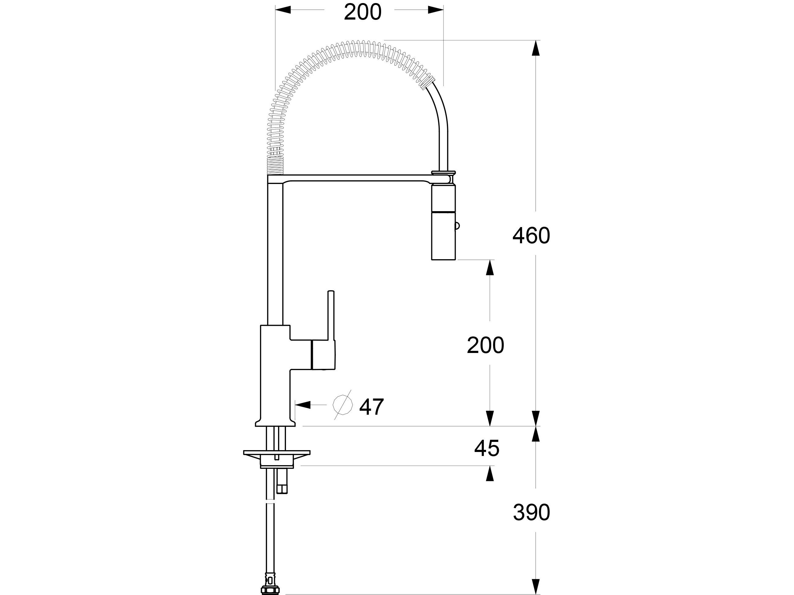 Однорычажный смеситель для кухни с выдвижным ручным душем GUGLIELMI RUBINETTERIE Sprint ARCH-00030603 - Вид №7