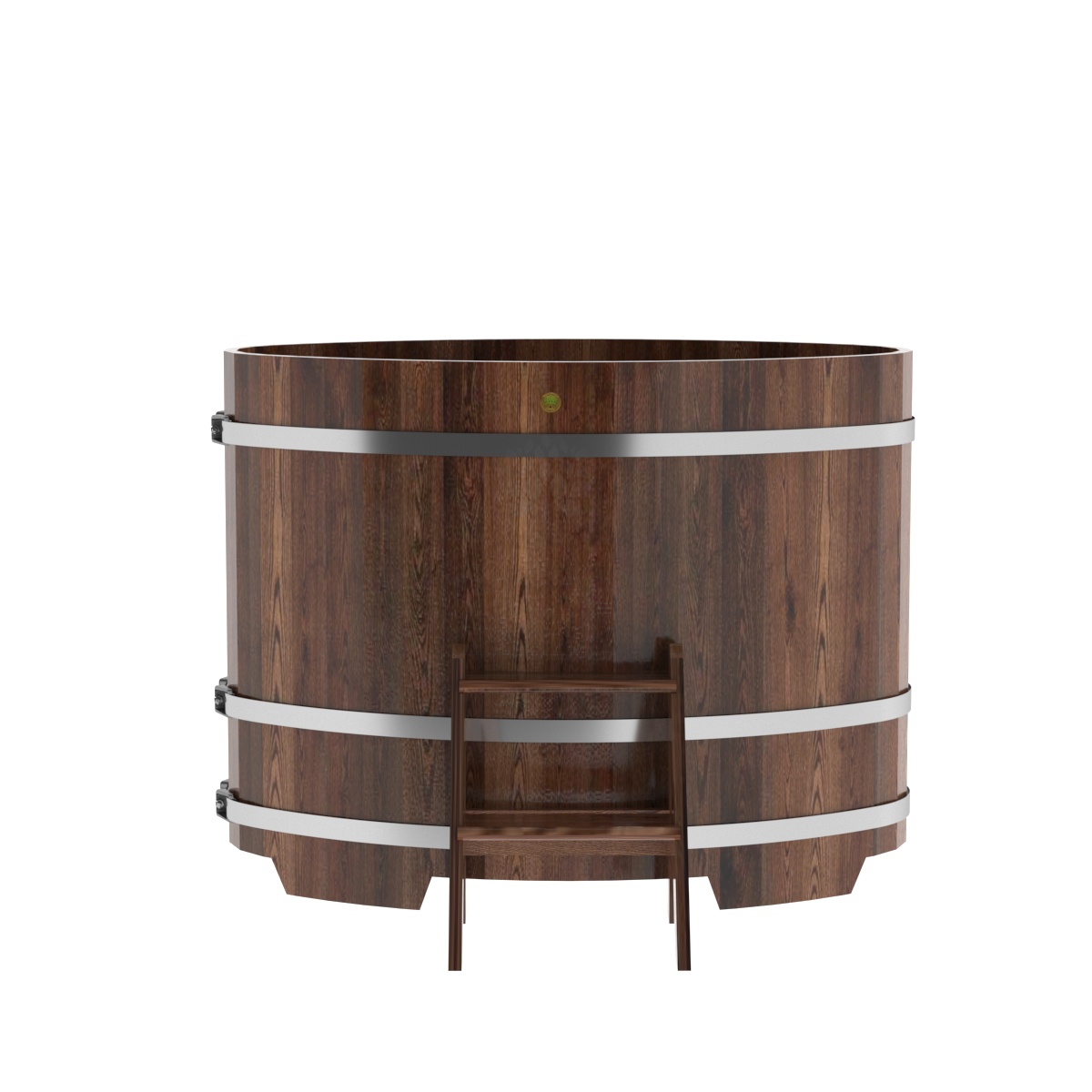 1152 Купель овальная из лиственницы 0,80х1,42х1,1 морёная премиум Alyarus  - Вид №3