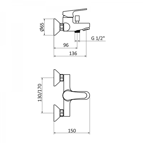 Смеситель для ванны E-PLUS GRB MIXERS 35264350 - Вид №1