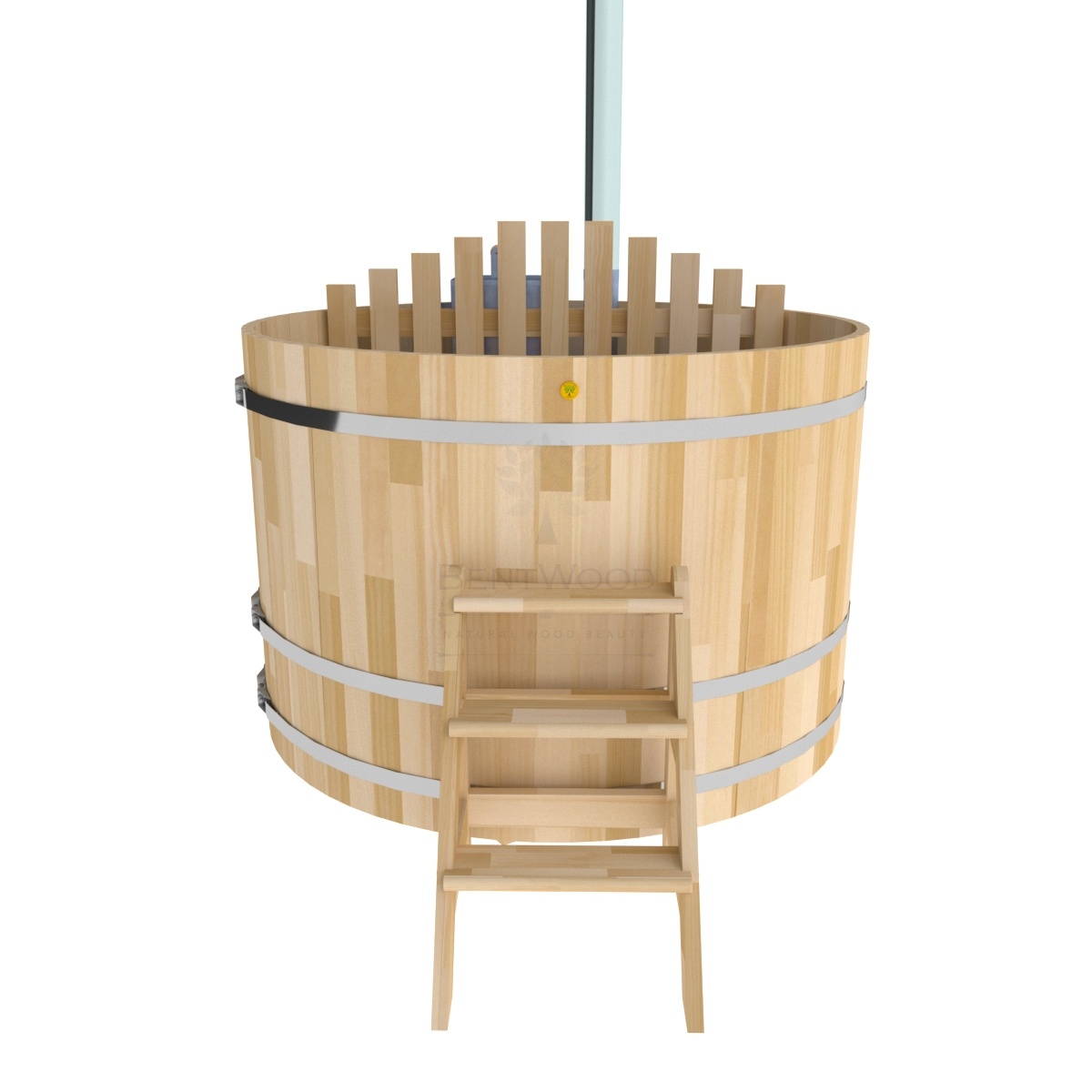 2112 Фурако из кедра D=1.8 с внутренней печкой. Высота 1,2м. Исполнение "Сращенная". Alyarus  - Вид №2