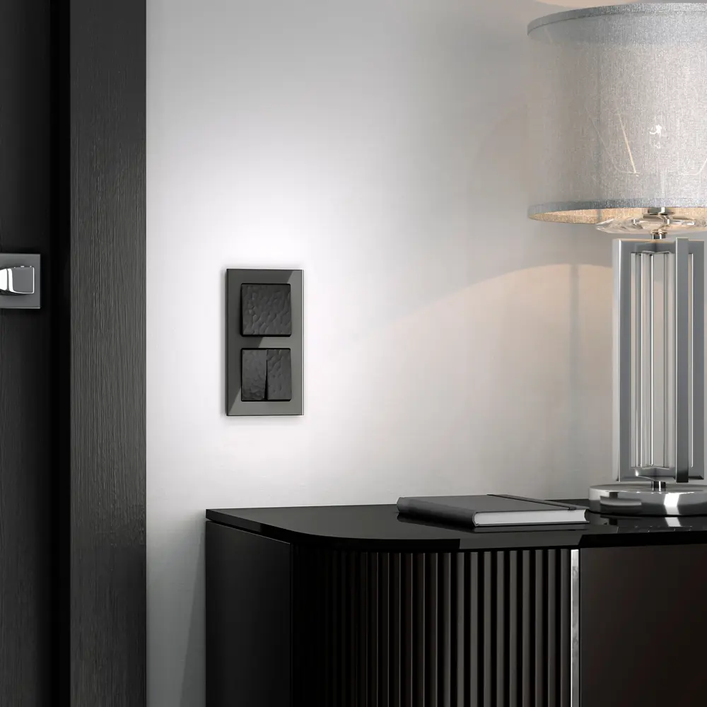 Выключатель встраиваемый Werkel Hammer 2 клавиша цвет черный STLM-2055418 - Вид №3