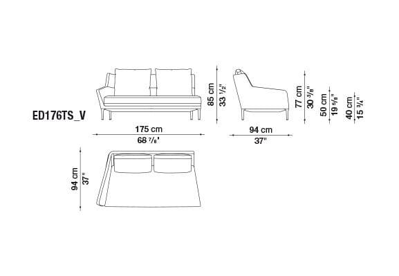 Тканевый диван с полуостровом B&B Italia Эдуард ARCH-00089989 - Вид №9