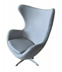 Кресло мягкое с ушами светло-серое матовое с состариванием Egg Chair BRADEX HOME  00-3974050 Серый