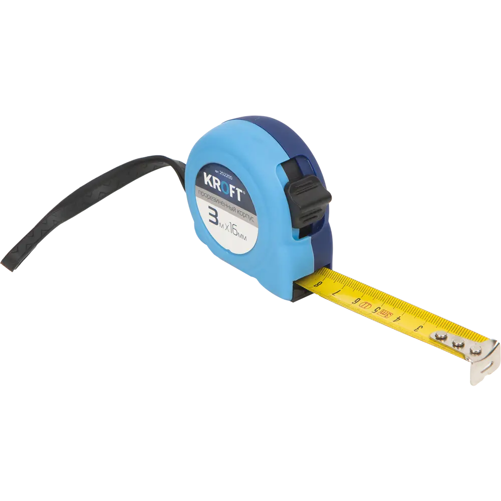 Рулетка Kroft прорезиненная 3 м x 16 мм STLM-2155223
