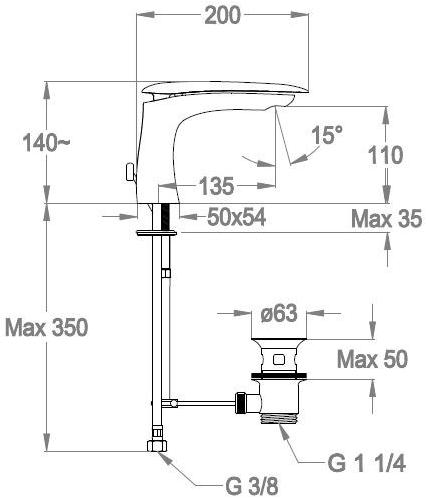 Fir Italia Смеситель для умывальника, однорычажный Synergy cover 94 9411301 - Вид №1