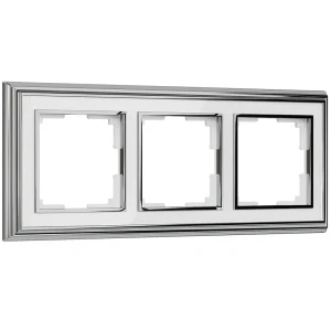 Рамка для розеток и выключателей Werkel Palacio 3 поста цвет белый хром