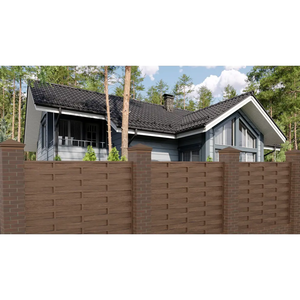 Забор-жалюзи Утес 2x2.5 м цвет светлое дерево Santreyd STLM-2183621 - Вид №1