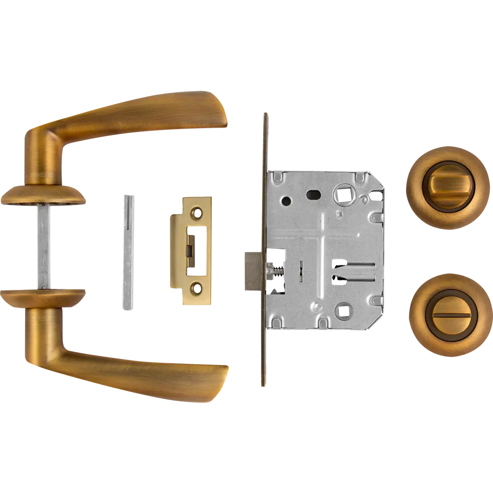 Комплект дверных ручек с запиранием SET72/Z PRIMA RM/HD CF-17 кофе FUARO STLM-2030368 - Вид №3