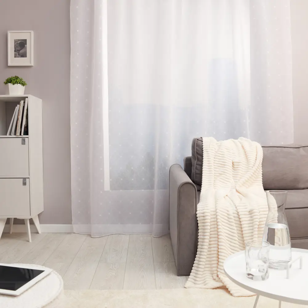 Тюль на ленте батист Волна 250x260 см цвет белый ТОРГОВЫЙ ДОМ ТЕКСТИЛЬ STLM-2076281