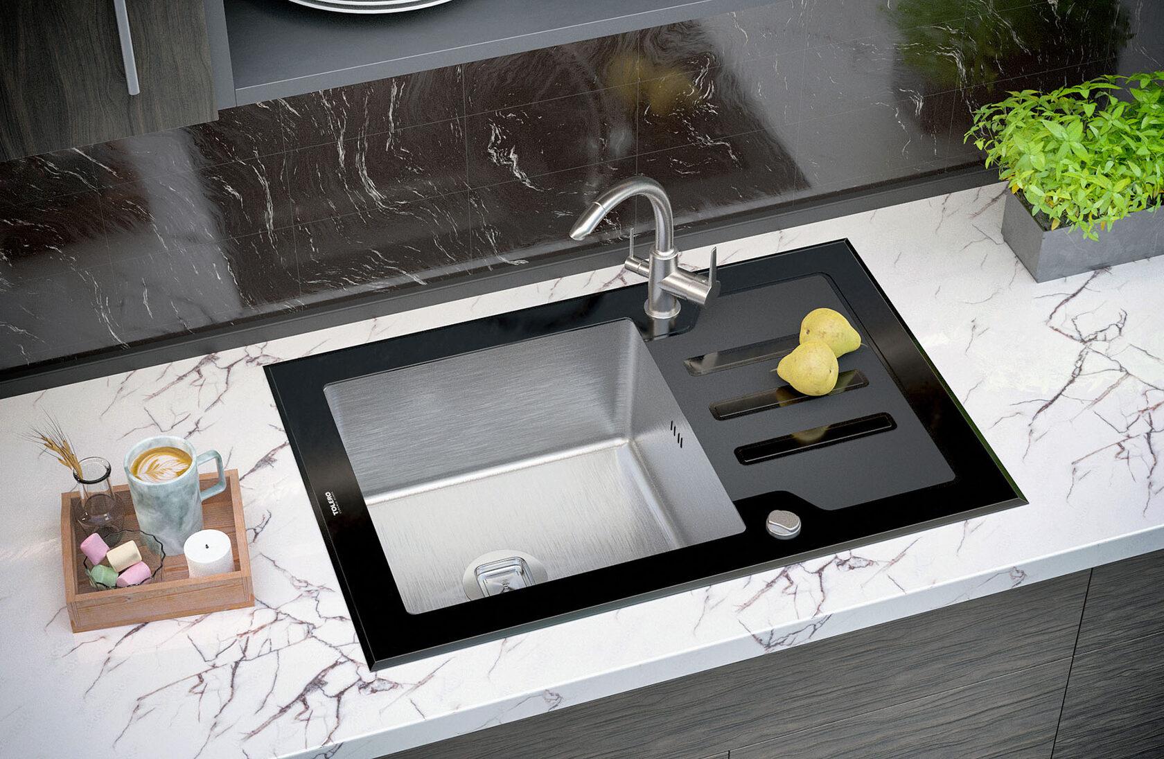 Кухонные мойки Tolero Ceramic Glass TG-660 765055 - Вид №1