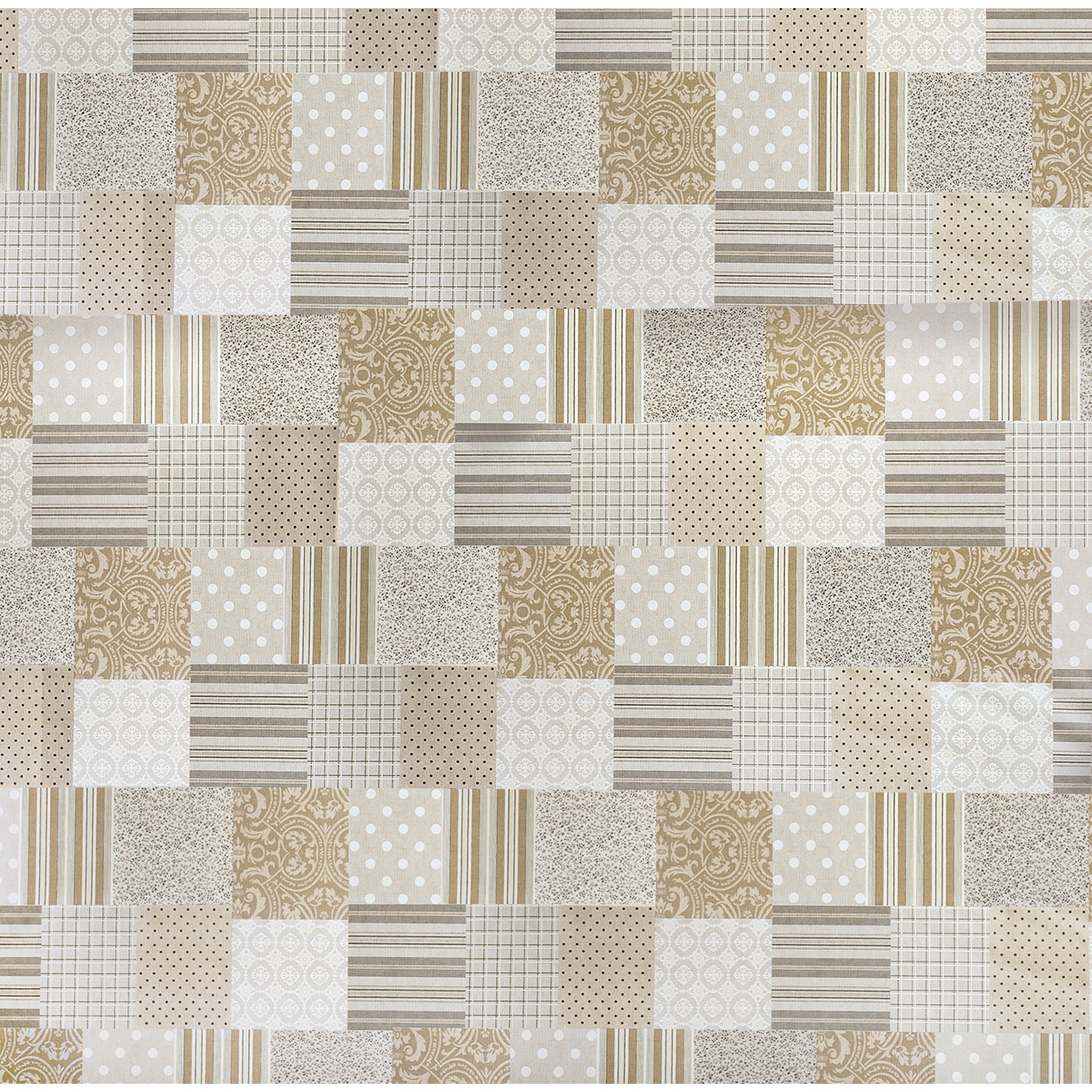 82760334 Скатерть «Пэчворк» ПВХ 160х140 см цвет бежевый Oxford Santreyd - Вид №1