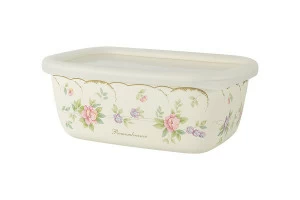 Лоток эмалированный с крышкой 0,5 л бежевый "Воспоминание" EJIRY ЦВЕТЫ 00-3973469 Бежевый