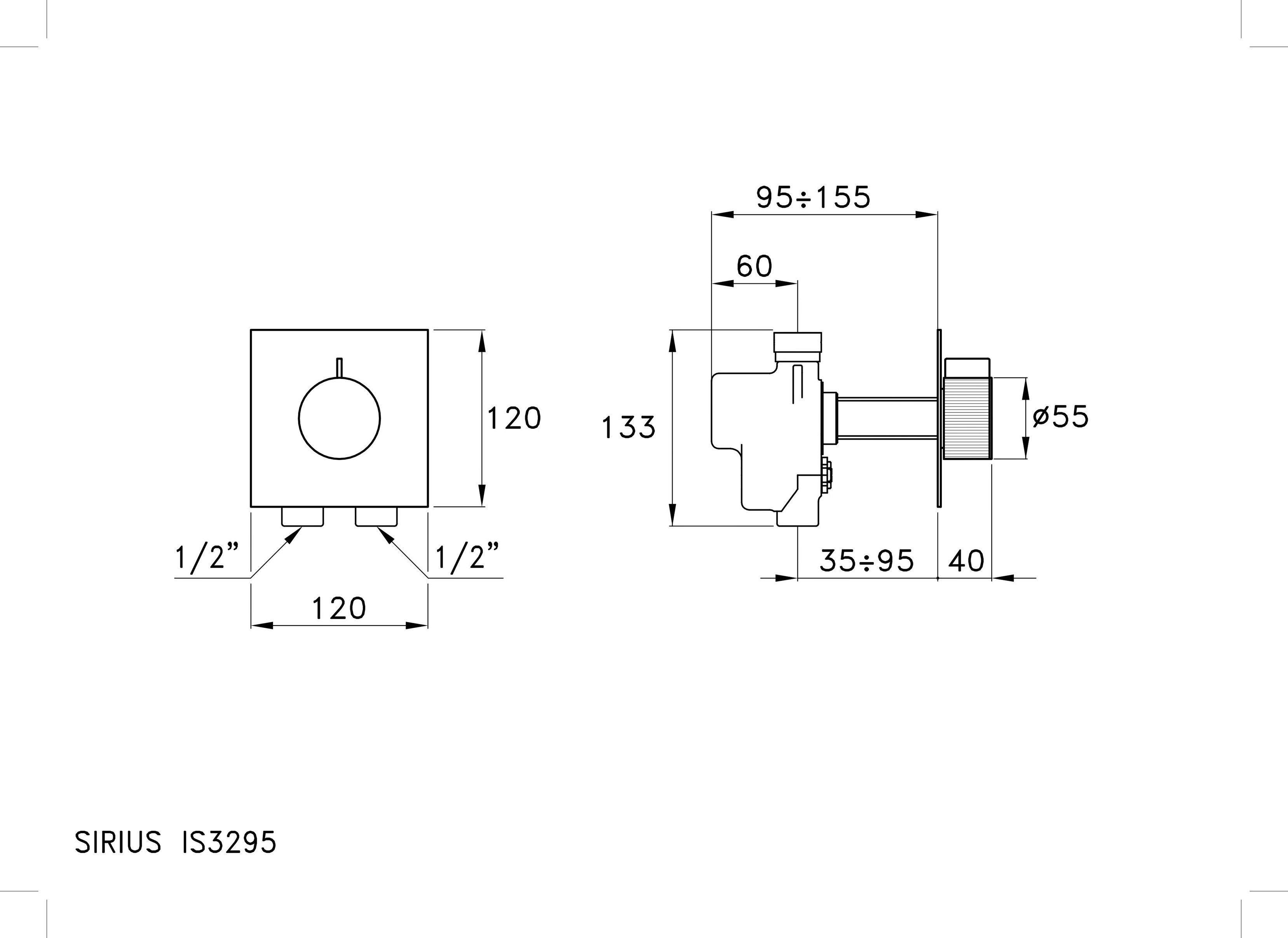 Термостатический смеситель для душа с пластиной RUBINETTERIE STELLA ARCH-00142584 - Вид №2