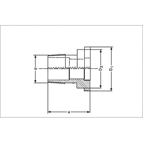143713812 SANHA 4371G резьб.соединение НР с плоским уплотн. 3/8x1/2 мм  - Вид №1