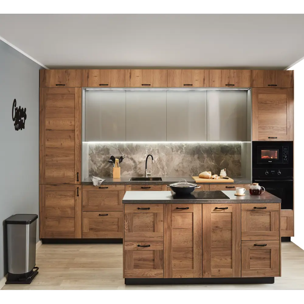 Фасад для кухонного ящика Delinia ID Рошаль 39,7×38,1 см в цвете тёмное дерево 86881121 STLM-0881712 - Вид №6