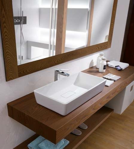 CARMENTA Подвесная тумба под умывальник из дерева с зеркалом Counter sun-id-1497164 - Вид №1