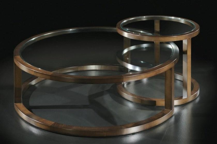 HUGUES CHEVALIER Круглый модульный деревянный журнальный столик Iconic Lid1684 - Вид №1