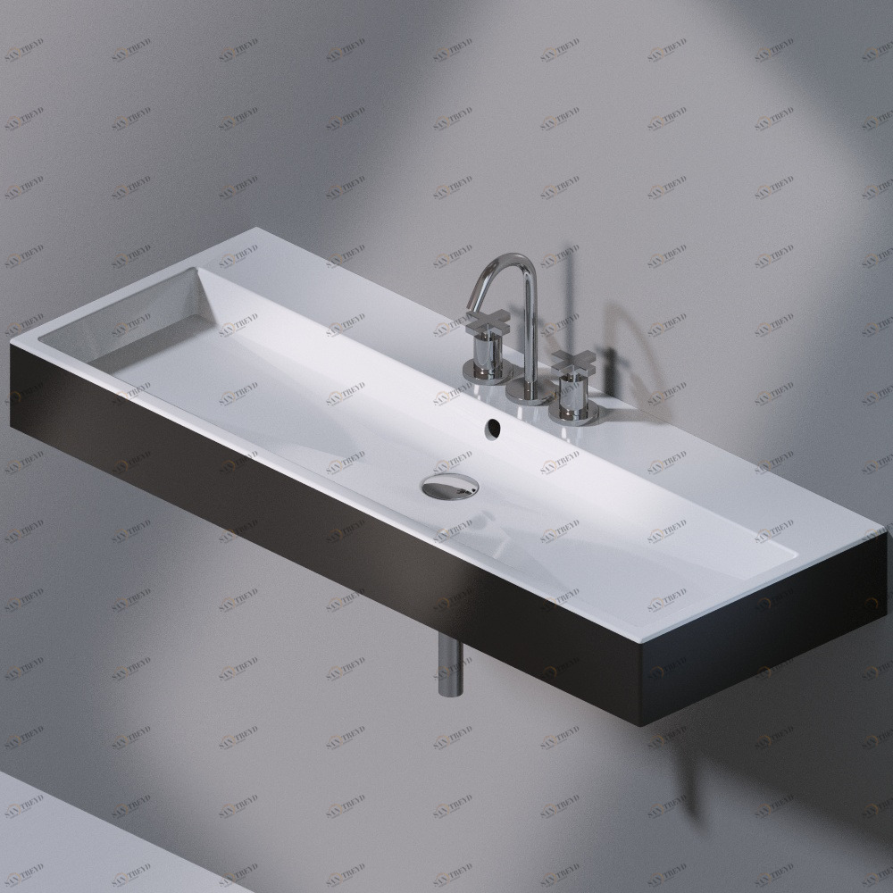 L279T1R3V4.205 Подвесная раковина настенная прямоугольная A. e T. Italia Tank черная AeT ITALIA