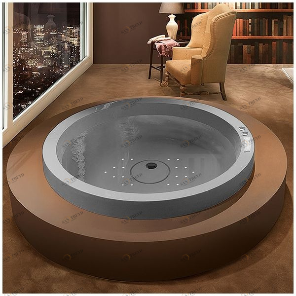 Ванна GRUPPO TREESSE Eos 160 STA-V846C-SE серая с аэромассажем круглая отдельностоящая STAV846CSE