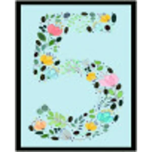 Цифра «5» самоклеящаяся 50x40 мм пенополиэтилен цвет глянцевый мультиколор