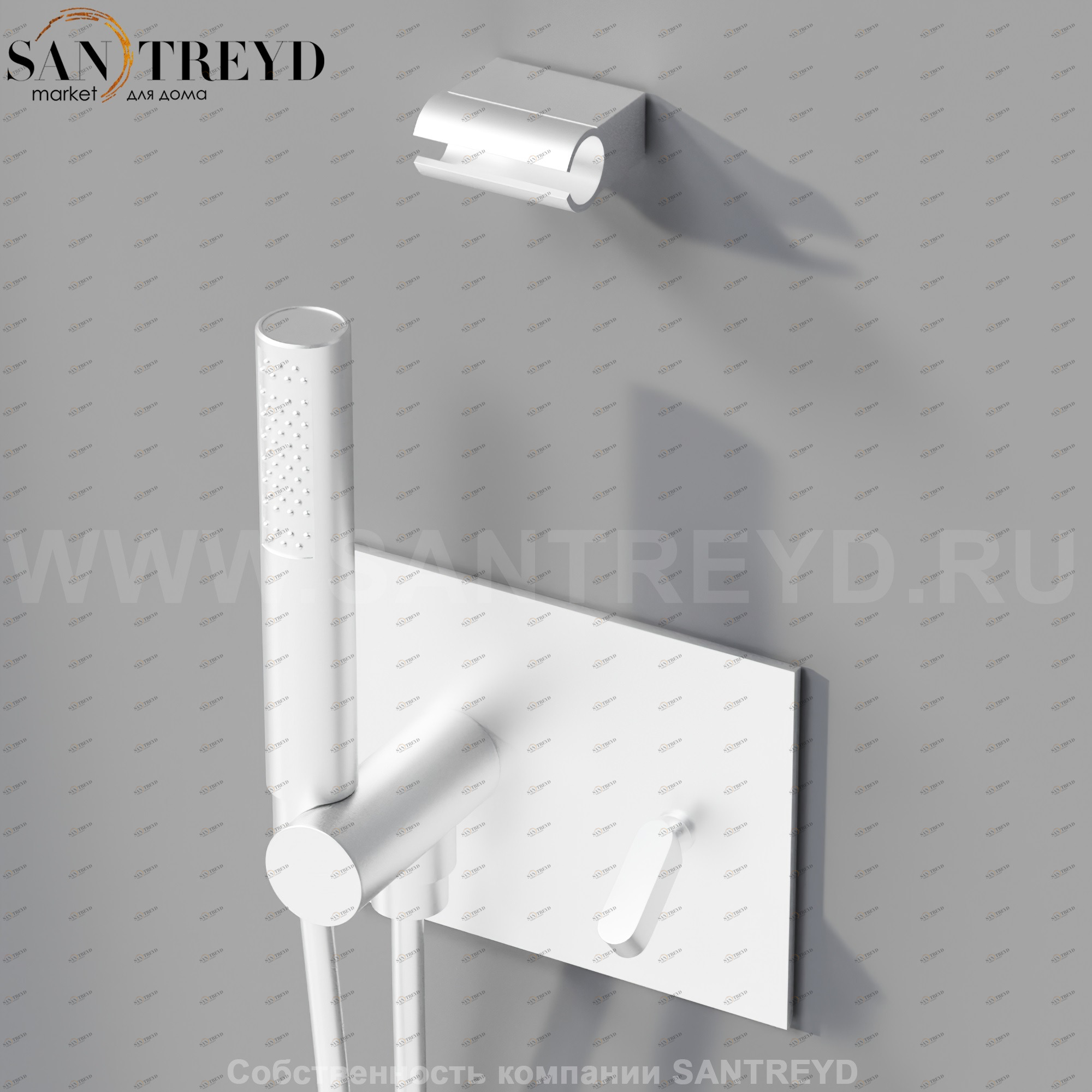 Смеситель ARUB0944NSP SQUARE для душа хромированный матовый Agape