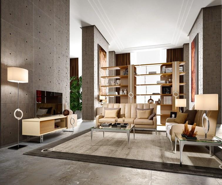 Caroti 2-х местный кожаный диван в современном стиле Concept Art.142 - quartz - Вид №1