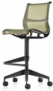 Herman Miller Табурет для офиса, 5 спиц, поворотный, сетчатый, на колесиках Setu