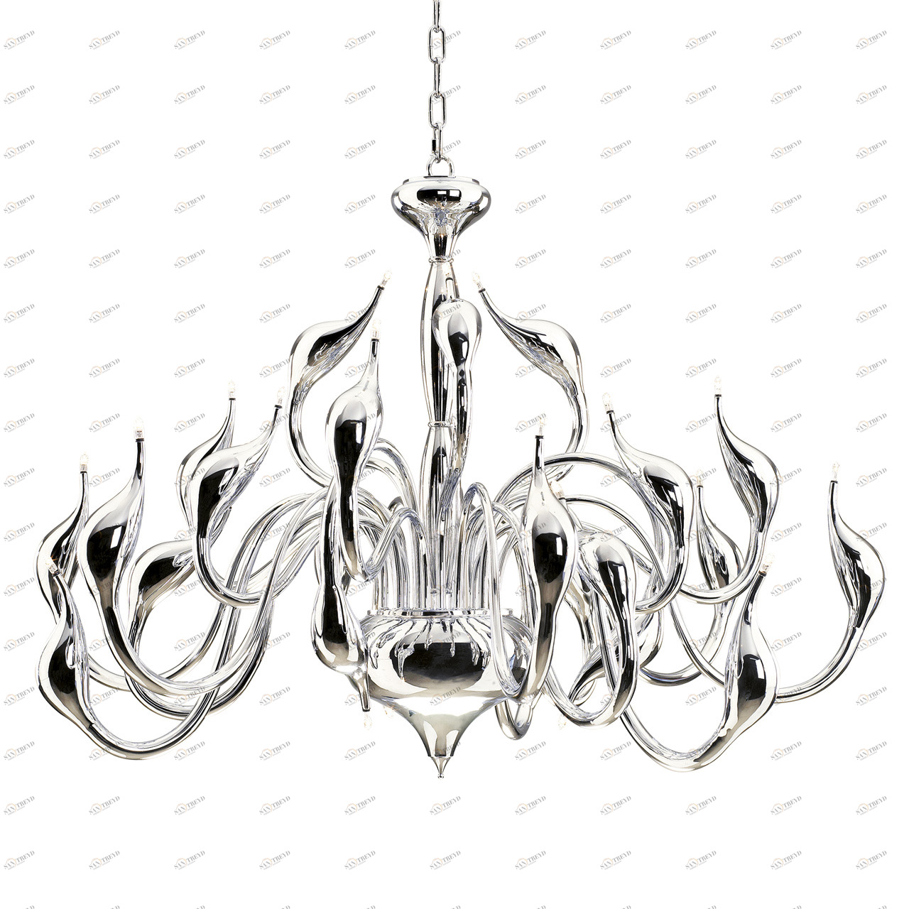 Подвесная люстра Lightstar Cigno Collo Ch 751244 LIGHTSTAR ДИЗАЙНЕРСКИЕ, CIGNO COLLO 056065 Хром 