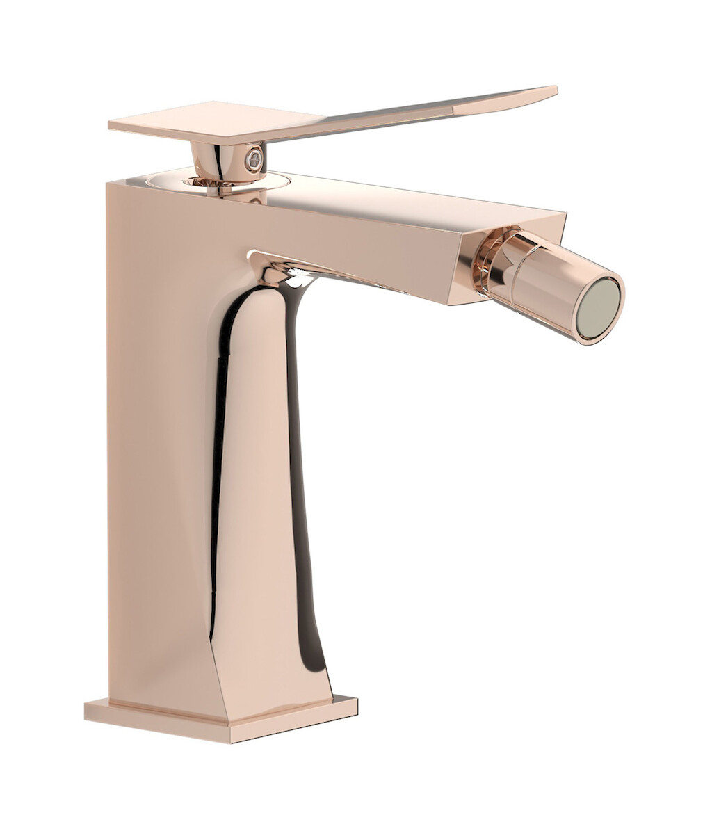 Смеситель для биде на 1 отверстие в комплекте с донным клапаном. WE ARE IB wn350cc Rose Gold Wave