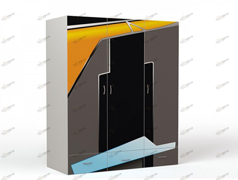 Шкаф ABC-KING 3х дверный Pilot без зеркала серый каркас 4631147957764