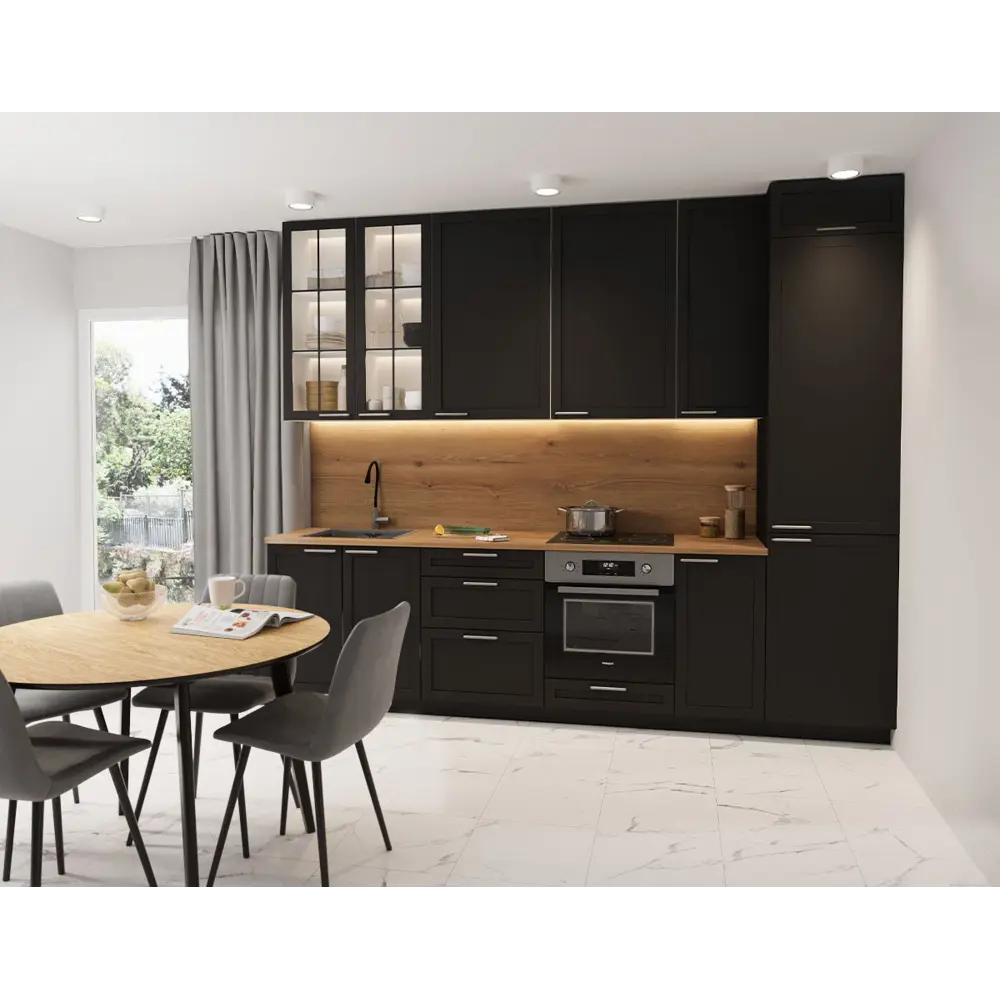 Карниз для кухонного шкафа Ньюпорт Delinia ID 220x4 см МДФ цвет черный Ньюпорт Черный STLM-2002450 - Вид №2