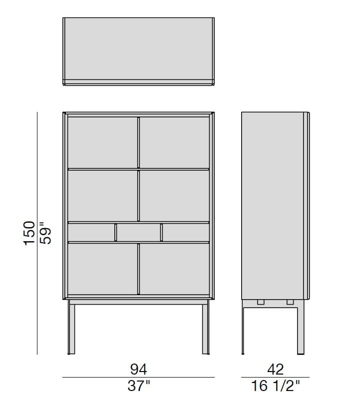 Сервант из грецкого ореха с распашными дверцами Porada ARCH-00000334 - Вид №2